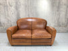Mid Century French Leather Club Two Seat Sofa