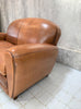 Mid Century French Leather Club Two Seat Sofa