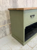 198cm Green Rustic Sideboard Open Shelves and Drawers