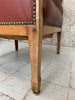 Pair of Art Deco 1930's Wooden Framed Red Leatherette Armchairs to reupholster