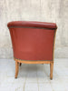 Pair of Art Deco 1930's Wooden Framed Red Leatherette Armchairs to reupholster