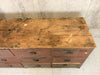 Burgundy Coloured Mechanic's Reclaimed Sideboard 12 Drawers