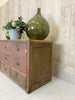 Burgundy Coloured Mechanic's Reclaimed Sideboard 12 Drawers