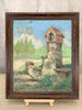 'French Country Roadside' Landscape Oil Painting on Board Signed