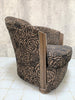 Art Deco Velvet French Tub Armchair