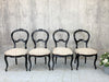 Set of 4 of Ebonised Napoleon III Hand Carved Balloon Chairs to reupholster