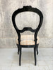 Set of 4 of Ebonised Napoleon III Hand Carved Balloon Chairs to reupholster
