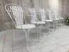 Set of 5 19th Century French White Metal Garden Chairs