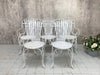 Set of 5 19th Century French White Metal Garden Chairs