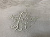 Set of 8 French Monogrammed 'RC' or 'RG' Sage Green Vintage Serviettes Napkins
