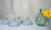 Set of Four Light Grey Industrial Metal Lamp Shades
