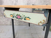 Hand Painted Child's Single Metal and Wood School Desk