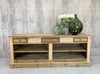 230cm Shop Counter Sideboard Open Shelves Kitchen Island with Drawers