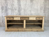 230cm Shop Counter Sideboard Open Shelves Kitchen Island with Drawers