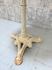 Circular Solid Oak and White Antique Cast Iron Pedestal Bistro Table