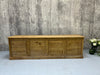 264.5cm Shop Counter Sideboard Open Shelves Kitchen Island with Drawers