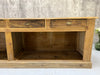 264.5cm Shop Counter Sideboard Open Shelves Kitchen Island with Drawers