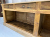 264.5cm Shop Counter Sideboard Open Shelves Kitchen Island with Drawers