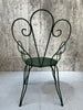Set of 4 Painted Forest Green Metal Garden Chairs