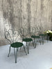 Set of 4 Painted Forest Green Metal Garden Chairs