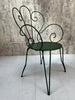 Set of 4 Painted Forest Green Metal Garden Chairs
