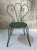 Set of 4 Painted Forest Green Metal Garden Chairs
