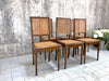 Set of 6 Cane Dining Chairs (With 2 that require the cane work to be fixed)