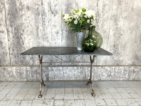 Traditional French Black Marble and Cast Iron Bistro Table