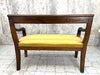 French Walnut Wood Upholstered Bench