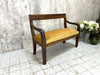 French Walnut Wood Upholstered Bench