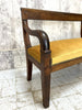 French Walnut Wood Upholstered Bench