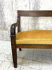 French Walnut Wood Upholstered Bench