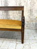 French Walnut Wood Upholstered Bench