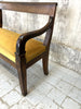 French Walnut Wood Upholstered Bench