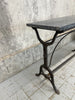 Black Marble and Cast Iron Bistro Style Console Table