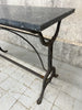 Black Marble and Cast Iron Bistro Style Console Table