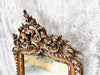 French Crested Gold and White Decorative Over Mantel Mirror