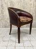 1930's Carved Leather Low Back Office Chair