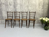 Set of Four Bentwood Bistro Chairs with Cane Seat Pads