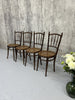 Set of Four Bentwood Bistro Chairs with Cane Seat Pads