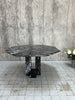 Mid Century Italian Hexagonal Black Marble Central or Dining Table