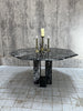 Mid Century Italian Hexagonal Black Marble Central or Dining Table
