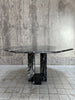 Mid Century Italian Hexagonal Black Marble Central or Dining Table