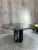 Mid Century Italian Hexagonal Black Marble Central or Dining Table