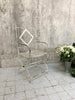 Individual Square Back, Diamond Detail Metal French Garden Chair
