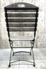 Folding Metal and Silvered Wood Garden Table and Set of 4 Folding Chairs