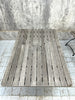 Folding Metal and Silvered Wood Garden Table and Set of 4 Folding Chairs
