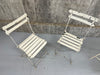 Folding White Garden Table and Two Bistro Chairs