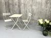 Folding White Garden Table and Two Bistro Chairs