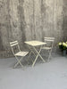 Folding White Garden Table and Two Bistro Chairs